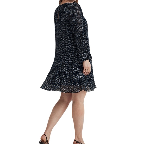 Madewell Crinkle Pleated Georgette Mini Dress in Blue Ditsy Floral - Picture 4 of 13
